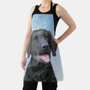 Curly-Coated Retriever Painting - Original Dog Art Apron