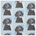 Curly-Coated Retriever Painting - Original Dog Art Fabric