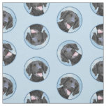 Curly-Coated Retriever Painting Original Dog Art Fabric