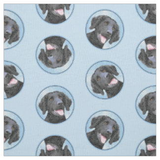 Curly-Coated Retriever Painting Original Dog Art Fabric