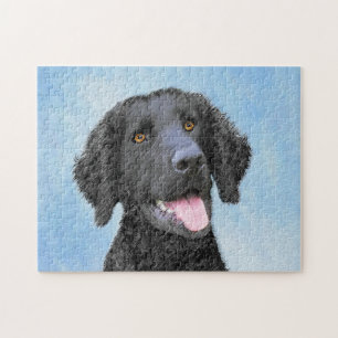 Curly-Coated Retriever Painting - Original Dog Art Jigsaw Puzzle