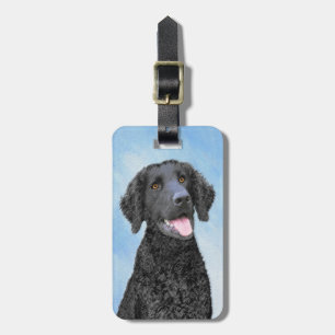 Curly-Coated Retriever Painting - Original Dog Art Luggage Tag