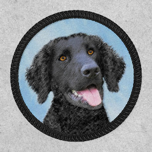 Curly-Coated Retriever Painting - Original Dog Art Patch