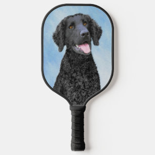 Curly-Coated Retriever Painting - Original Dog Art Pickleball Paddle