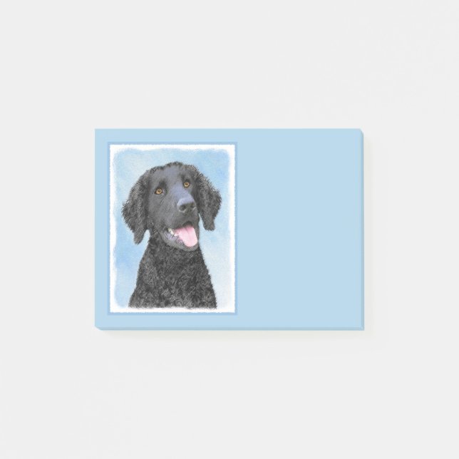 Curly-Coated Retriever Painting - Original Dog Art Post-it Notes (Front)