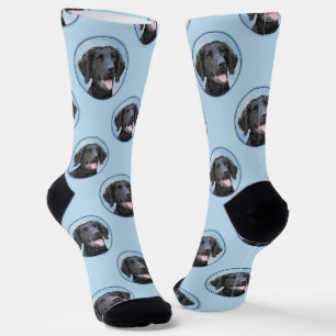 Curly-Coated Retriever Painting Original Dog Art Socks