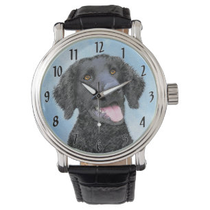 Curly-Coated Retriever Painting - Original Dog Art Watch