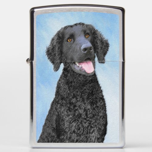 Curly_Coated Retriever Painting _ Original Dog Art Zippo Lighter