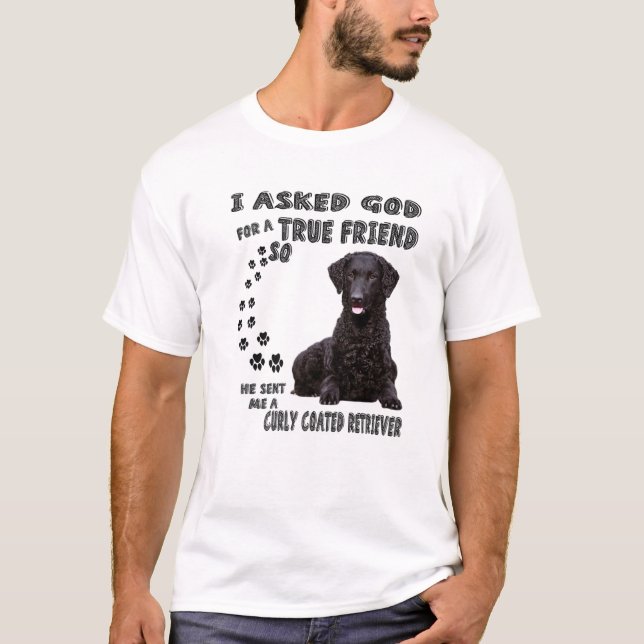 Curly Coated Retriever Quote Mom Dad, Fat Coats Hu T-Shirt (Front)
