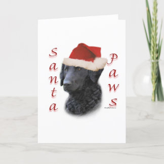 Curly-Coated Retriever Santa Paws Holiday Card