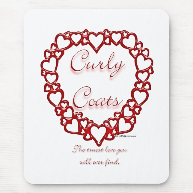 Curly-Coated Retriever True Love Mouse Pad (Front)