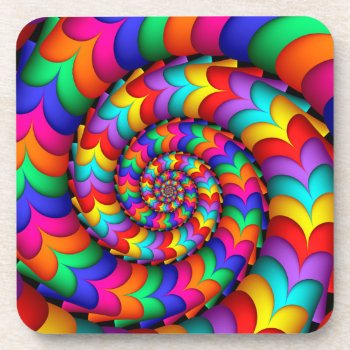 Curly Coil Rainbow Spiral Coasters by rainbows_only at Zazzle