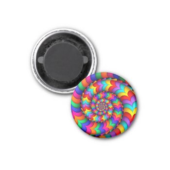 Curly Coil Rainbow Spiral Magnet by rainbows_only at Zazzle