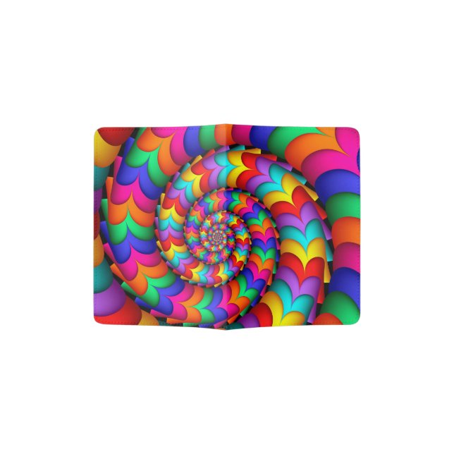 Curly Coil Rainbow Spiral Passport Holder (Opened)