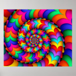 Curly Coil Rainbow Spiral Poster at Zazzle