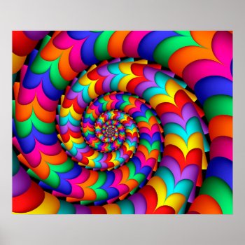 Curly Coil Rainbow Spiral Poster by rainbows_only at Zazzle