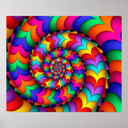 Curly Coil Rainbow Spiral Poster