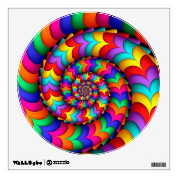Curly Coil Rainbow Spiral Wall Decal by rainbows_only at Zazzle