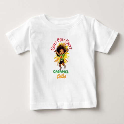Curly Coily Curvy Caramel Cutie Baby T_Shirt