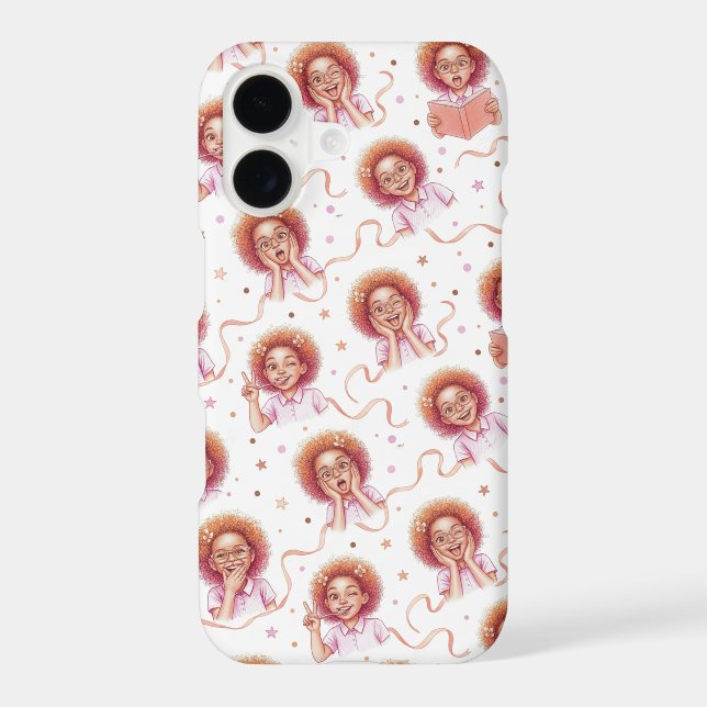 Curly Cutie Expressions iPhone Case (Back)