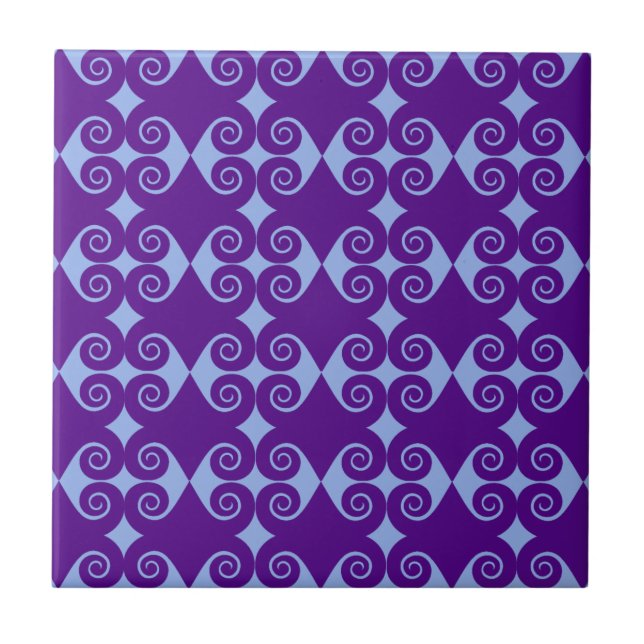 Curly Diamond Pattern Ceramic Tile (Front)