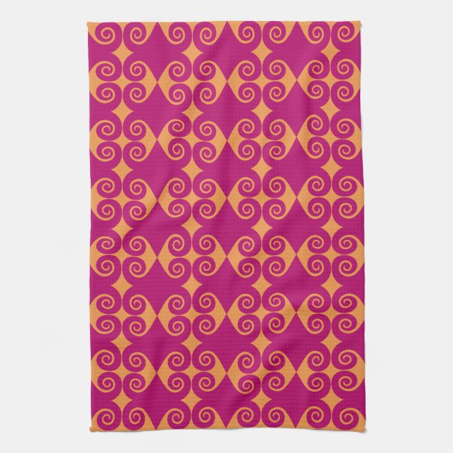 Curly Diamond Pattern Kitchen Towel (Vertical)