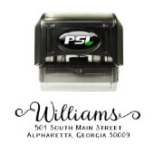 Curly Ends Self Inking Return Address Rubber Stamp (Example)