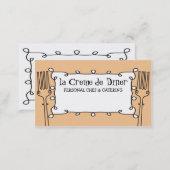 curly forks decorative chef catering business c... business card (Front/Back)