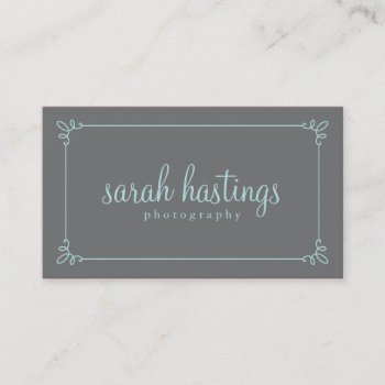 Curly Frame Photography Business Cards - Blue by orange_pulp at Zazzle