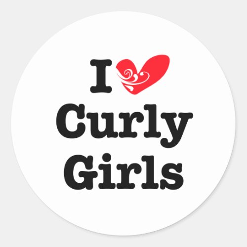 Curly Girls Love Classic Round Sticker