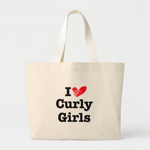 Curly Girls Love Large Tote Bag
