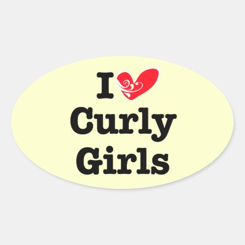 Curly Girls Love Oval Sticker