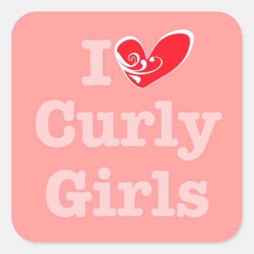 Curly Girls Love Square Sticker
