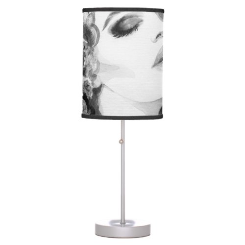 Curly Grace Fashion Watercolor Beauty Table Lamp