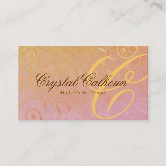 Curly Grunge Customizable Business Card (Front)
