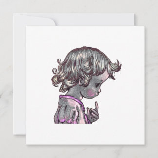 Curly Hair Girl blank card