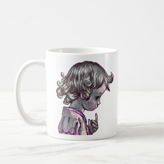 Curly Hair Girl mug  (Left)