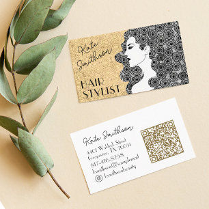    Curly Hair Personalized QR Code & Social Media Business Card