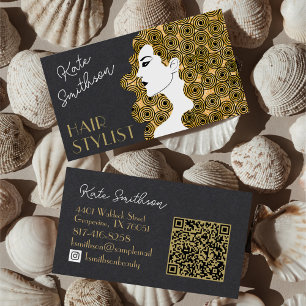     Curly Hair Personalized QR Code & Social Media Business Card