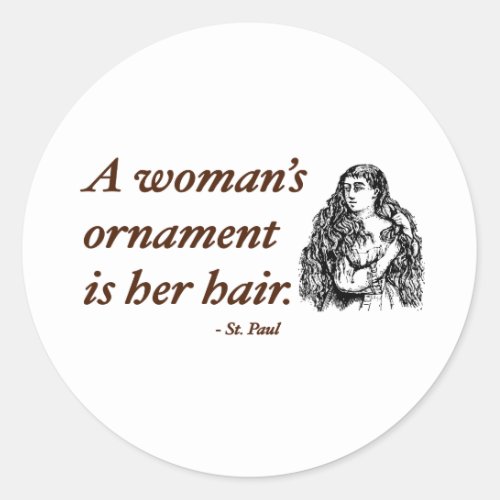 Curly Hair quote about hair Classic Round Sticker