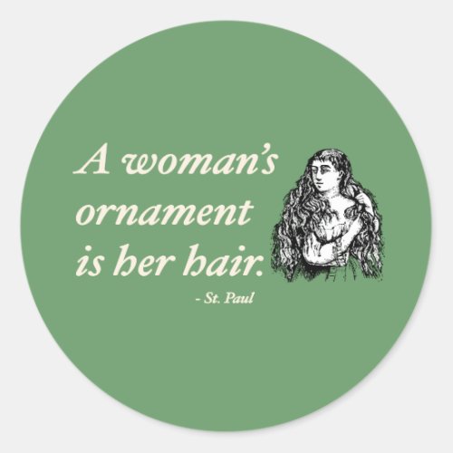 Curly Hair quote about hair Classic Round Sticker
