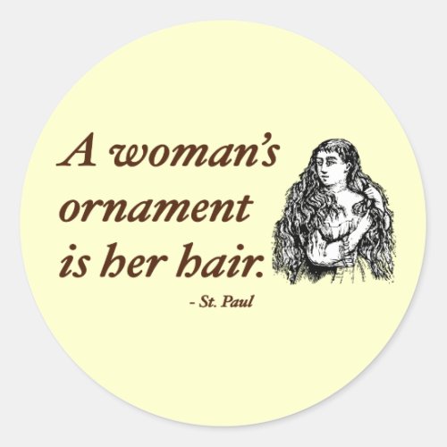 Curly Hair quote about hair Classic Round Sticker