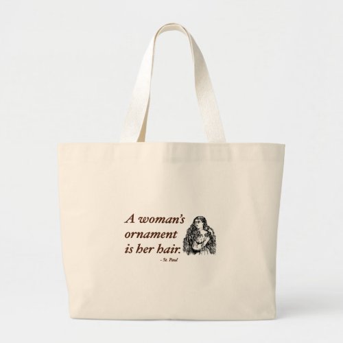 Curly Hair quote about hair Large Tote Bag
