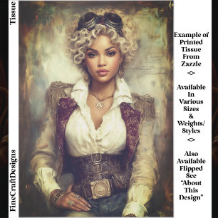 Curly Hair Steampunk Woman, Corset EB2RF Decoupage Tissue Paper
