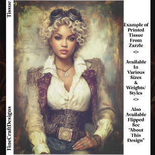 Curly Hair Steampunk Woman, Corset EB2RL Decoupage Tissue Paper