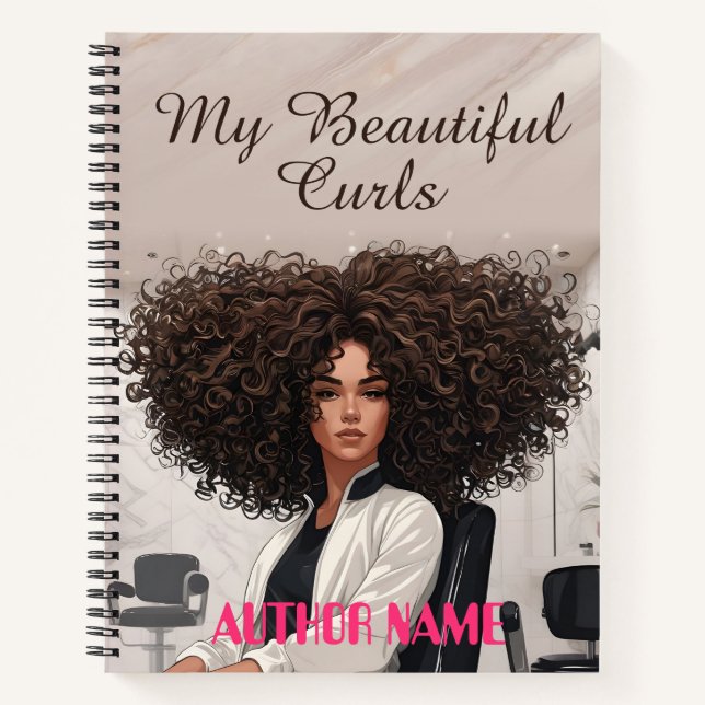 Curly Hair Stylist Book Cover Inspiration Notebook (Front)