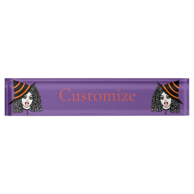 Curly-haired Witch Thunder_Cove Desk Name Plate (Front)
