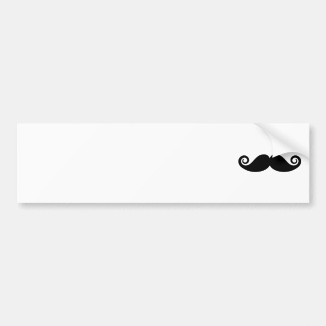 Curly Handlebar Mustache Bumper Sticker (Front)
