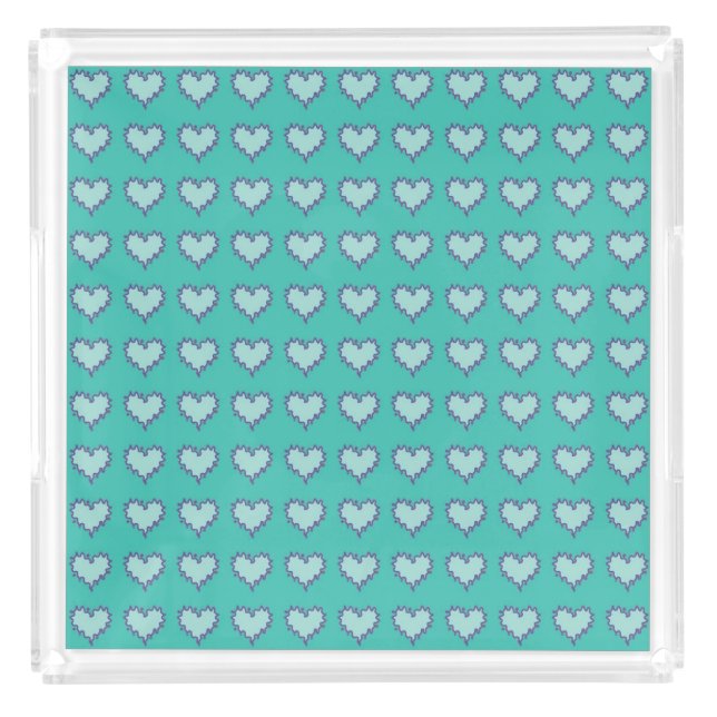 Curly Heart Blue Green Perfume Tray (Front)