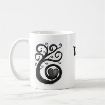 Curly Heart Ink Mug With Personalization